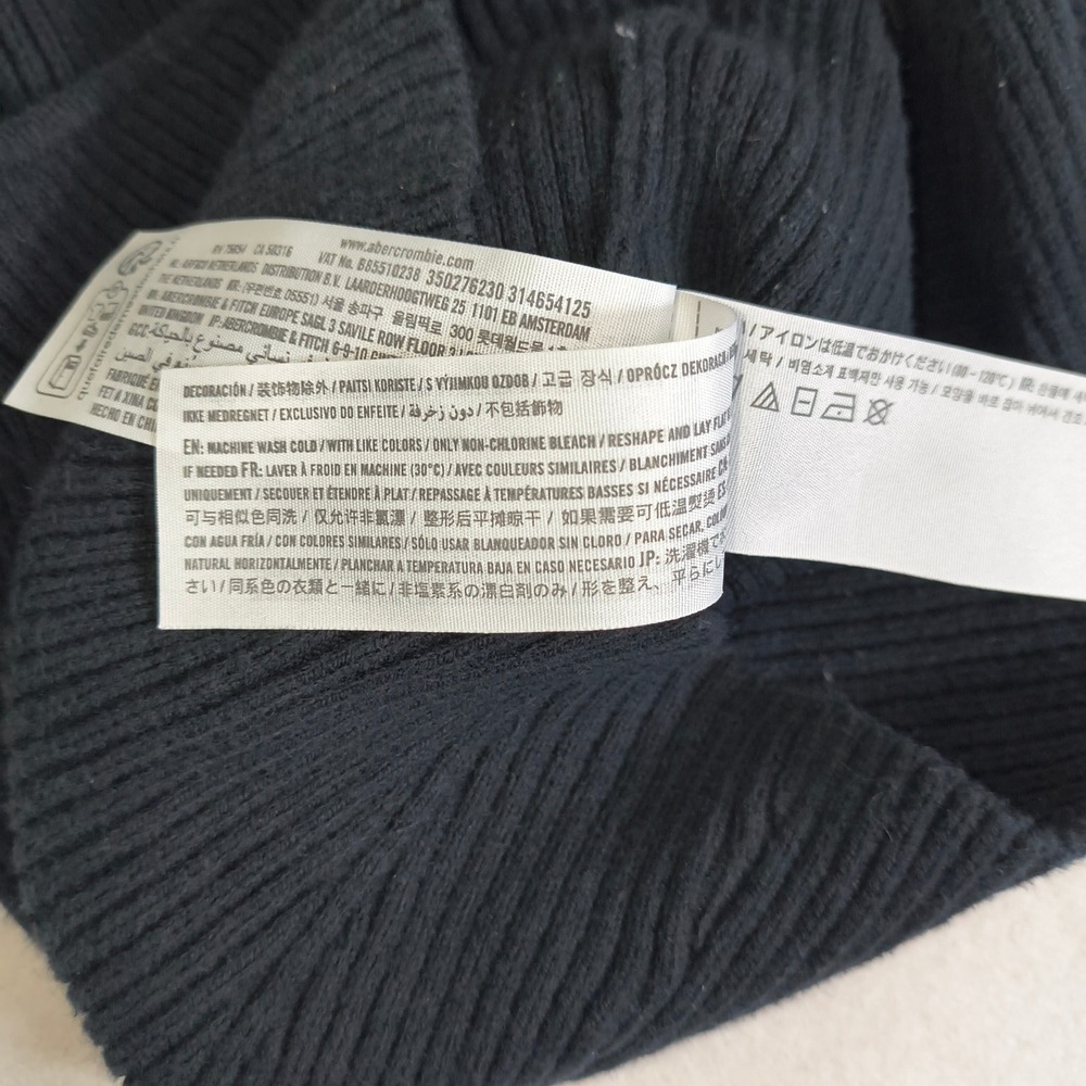 Hollister Women Navy Blue Ribbed Square Neck Bell Sleeve Knit Top XS Slim Fit - Picture 5 of 9